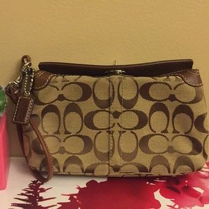 Authentic Coach Brown Small Wristlet